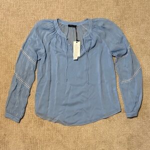 Maven West Sky Blue Sheer Blouse